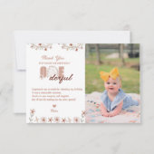 女の子1歳の誕生日 |レインボー・ボー サンキューカード (正面)