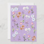 女の子1歳の誕生日 |ワイルドフラワー誕生日 招待状 (裏面)