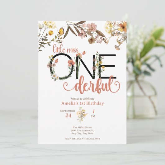 女の子1歳の誕生日 | Little 恋しく思 Onederful 招待状 (スタンド正面)