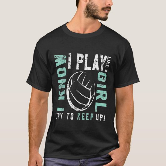 女の子10代のT遊型のバレーボール Tシャツ (正面)
