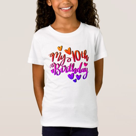 女の子10歳の誕生日 Tシャツ (正面)