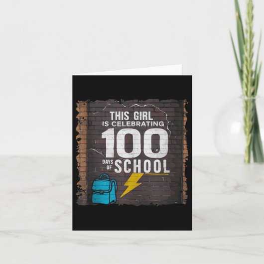 女の子100日おもしろいの服Schoooの100日 カード (正面)
