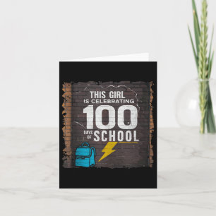 女の子100日おもしろいの服Schoooの100日 カード