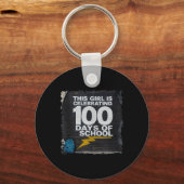 女の子100日おもしろいの服Schoooの100日 キーホルダー (正面)