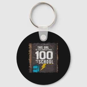 女の子100日おもしろいの服Schoooの100日 キーホルダー