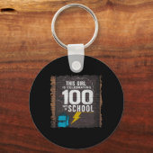 女の子100日おもしろいの服Schoooの100日 キーホルダー (正面)