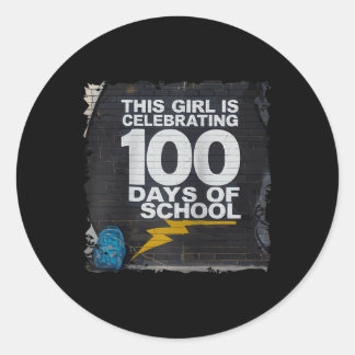 女の子100日おもしろいの服Schoooの100日 ラウンドシール