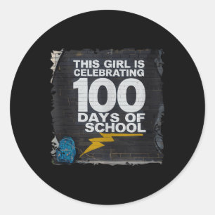女の子100日おもしろいの服Schoooの100日 ラウンドシール