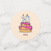 女の子10th誕生日, 10 onスイートピンクケーキ コンフェッティ (スモール正面)