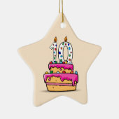 女の子10th誕生日, 10 onスイートピンクケーキ セラミックオーナメント (右)