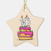 女の子10th誕生日, 10 onスイートピンクケーキ セラミックオーナメント (左)