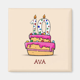 女の子10th誕生日, 10 onスイートピンクケーキ マグネット