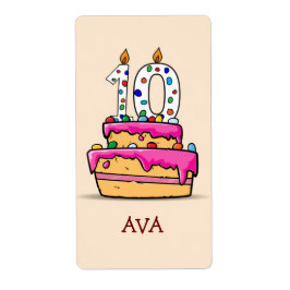 女の子10th誕生日, 10 onスイートピンクケーキ ラベル