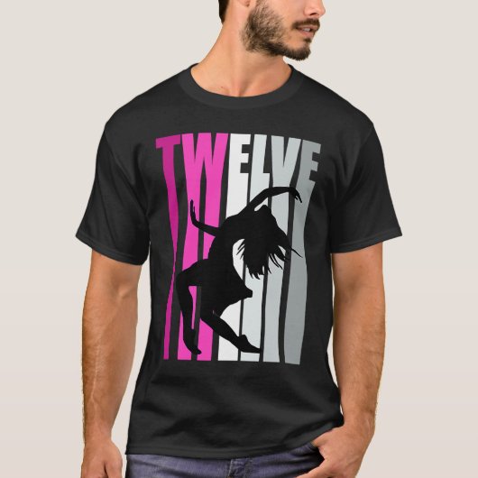 女の子12thダンス誕生日ピンクダンサークイーンエクスプレス tシャツ (正面)