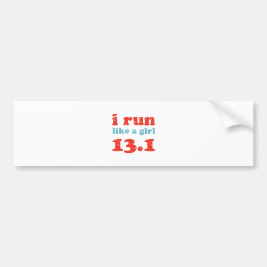 女の子13.1のように走られるI バンパーステッカー (正面)