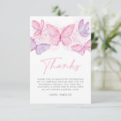 女の子1stバースデーバタフライサンキューカード サンキューカード (スタンド正面)