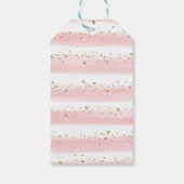 女の子1stバースデーピンク赤面金ゴールドフローラ ギフトタグ (裏面)