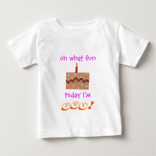 女の子1st誕生日の衣装 – ベビーT ベビーTシャツ (正面)