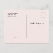 女の子1st誕生日パーティーピンクジャングルサファリ インビテーションポストカード (裏面)