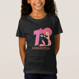 女の子1st誕生日パーティーマーメイドTシャツ Tシャツ