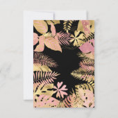 女の子1th誕生日ピンクブラックサファリ 招待状 (裏面)