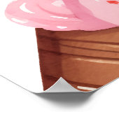 女の子2つの甘いアイスクリーム2nd誕生日へようこそ ポスター (角)