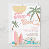 女の子2クールサーフィン2nd誕生日ビーチパーティー 招待状 (正面)