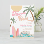 女の子2クールサーフィン2nd誕生日ビーチパーティー 招待状 (スタンド正面)
