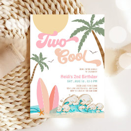 女の子2クールサーフィン2nd誕生日ビーチパーティー 招待状