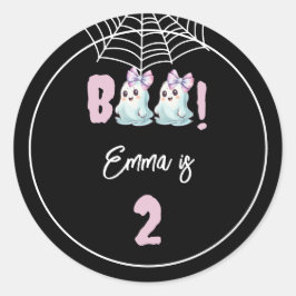 女の子2nd誕生日ハローウィンパーティシール ラウンドシール