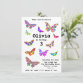 女の子3rd誕生日パーティーカラフル蝶アート (スタンド正面)