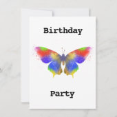 女の子3rd誕生日パーティーカラフル蝶アート (裏面)