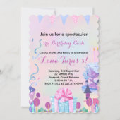 女の子3rd誕生日パーティー 招待状 (正面)