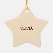 女の子4歳の誕生日、甘いピンクのケーキの4つ セラミックオーナメント (裏面)