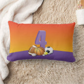 女の子4thバースデースポーツボール ランバークッション (ブランケット)