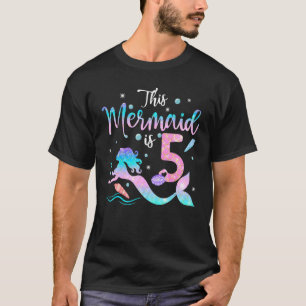 女の子5誕生日この人魚は5歳Cos Tシャツ