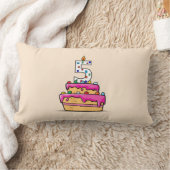 女の子5誕生日、5オンスイートピンクケーキ ランバークッション (ブランケット)