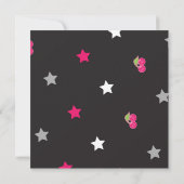 女の子5x5ピンクロックスター誕生日パーティーへの招待 招待状 (裏面)