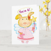 女の子6歳のへの誕生日の願い カード (黄色い花)