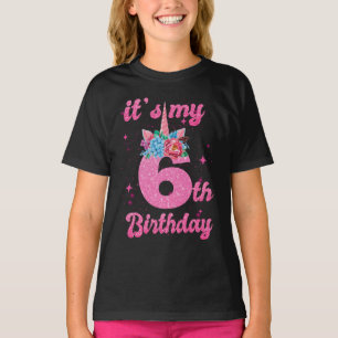 女の子6歳の古いギフト、6誕生日の女の子 Tシャツ