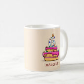 女の子6th誕生日, 6オンスイートピンクケーキ コーヒーマグカップ (正面右)