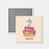 女の子7番目の誕生日, 7甘いピンクケーキ マグネット (正面/裏面)