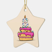 女の子8番目の誕生日, 8甘いピンクケーキ セラミックオーナメント (左)