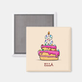 女の子8番目の誕生日, 8甘いピンクケーキ マグネット (正面/裏面)