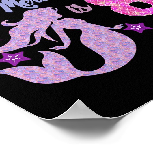 女の子8誕生日この人魚8歳 ポスター (角)