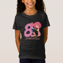 女の子8thバースデーパーティーのマーメイドTシャツ
