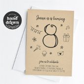 女の子8th誕生日パーティーへの招待 招待状