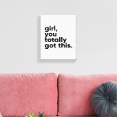 女の子、あなたは得完全に感動的このウォールアート キャンバスプリント (インサイチュ (リビング))