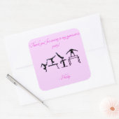 女の子"ありがとう"体操パーティーシール スクエアシール (封筒)