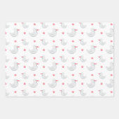 女の子：かわいいアヒルのパターン ラッピングペーパーシート (正面2)